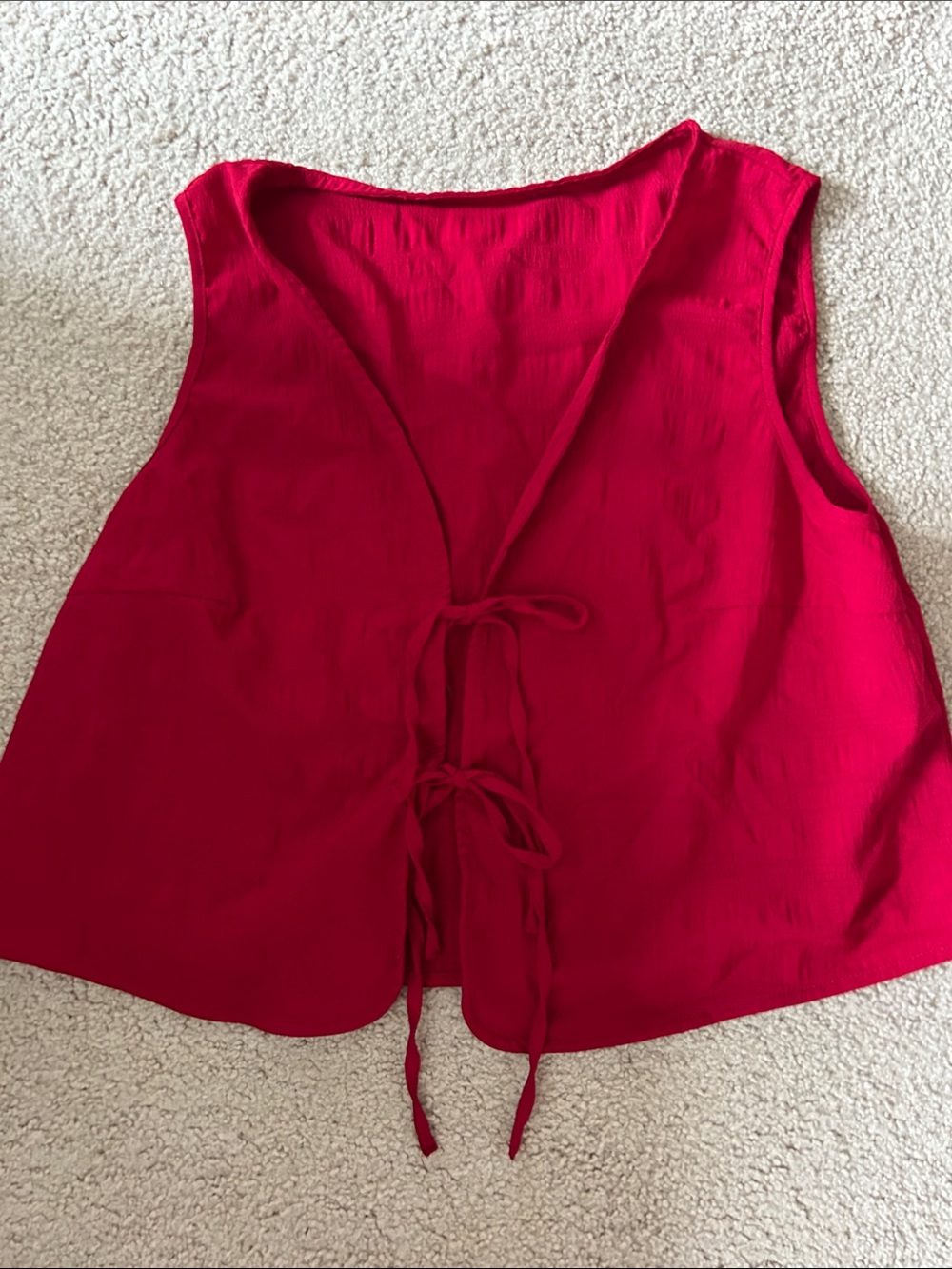 SHEIN Red Tie-Front V-Neck Camisole